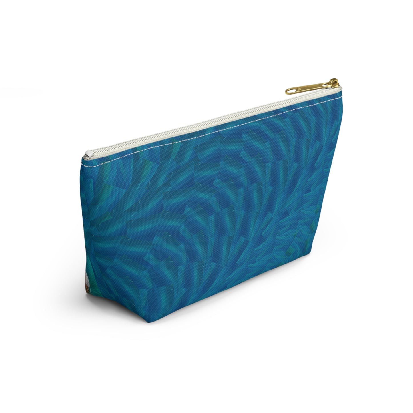 "School of Luck" Koi Fish Accessory Pouch — Blue T-Bottom Makeup Bag