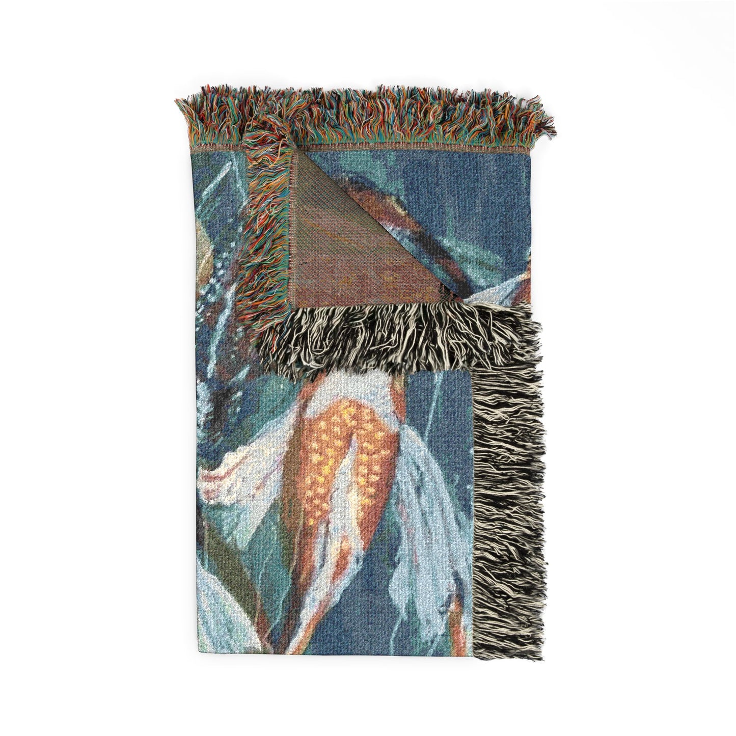"School of Luck" Koi Fish Woven Blanket — Japanese Koi Pond Throw