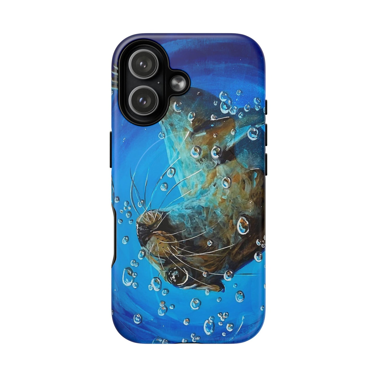 "Arthur" Sea Lion with Bubbles Tough Magnetic iPhone Case — Many sizes
