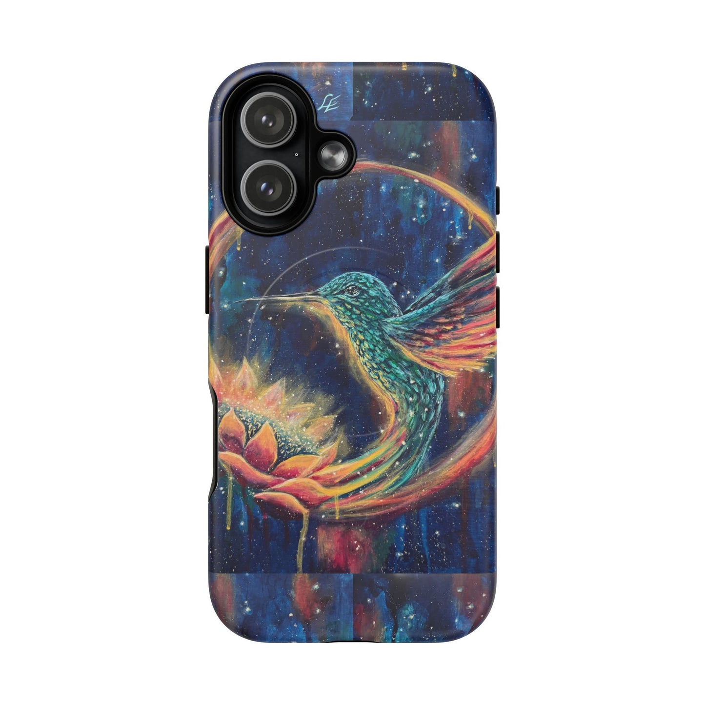 "Continuum" Hummingbird Tough Magnetic iPhone Case Multiple Sizes — Protective MagSafe Compatible Art Case