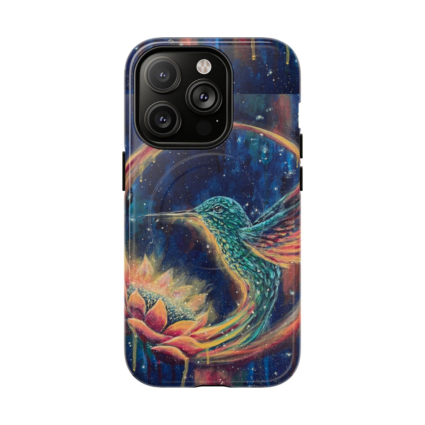 "Continuum" Hummingbird Tough Magnetic iPhone Case Multiple Sizes — Protective MagSafe Compatible Art Case