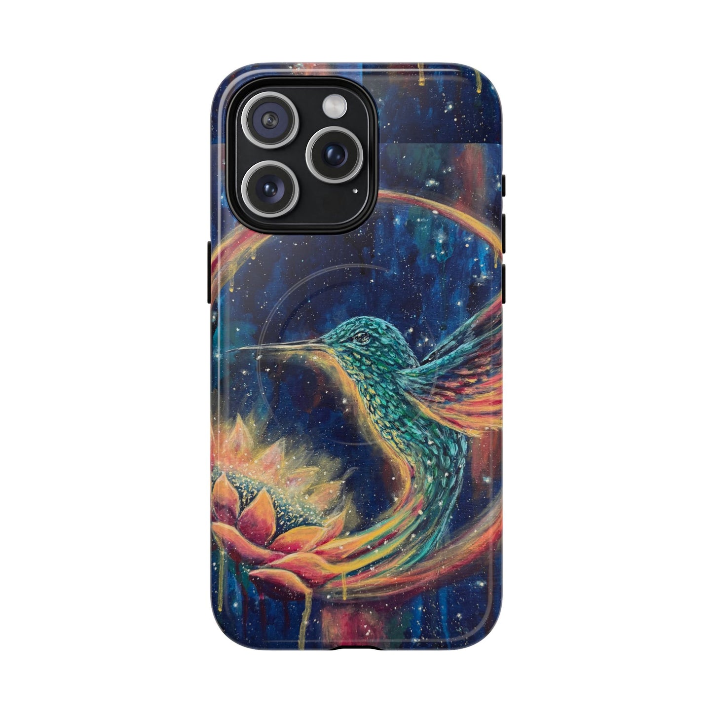 "Continuum" Hummingbird Tough Magnetic iPhone Case Multiple Sizes — Protective MagSafe Compatible Art Case