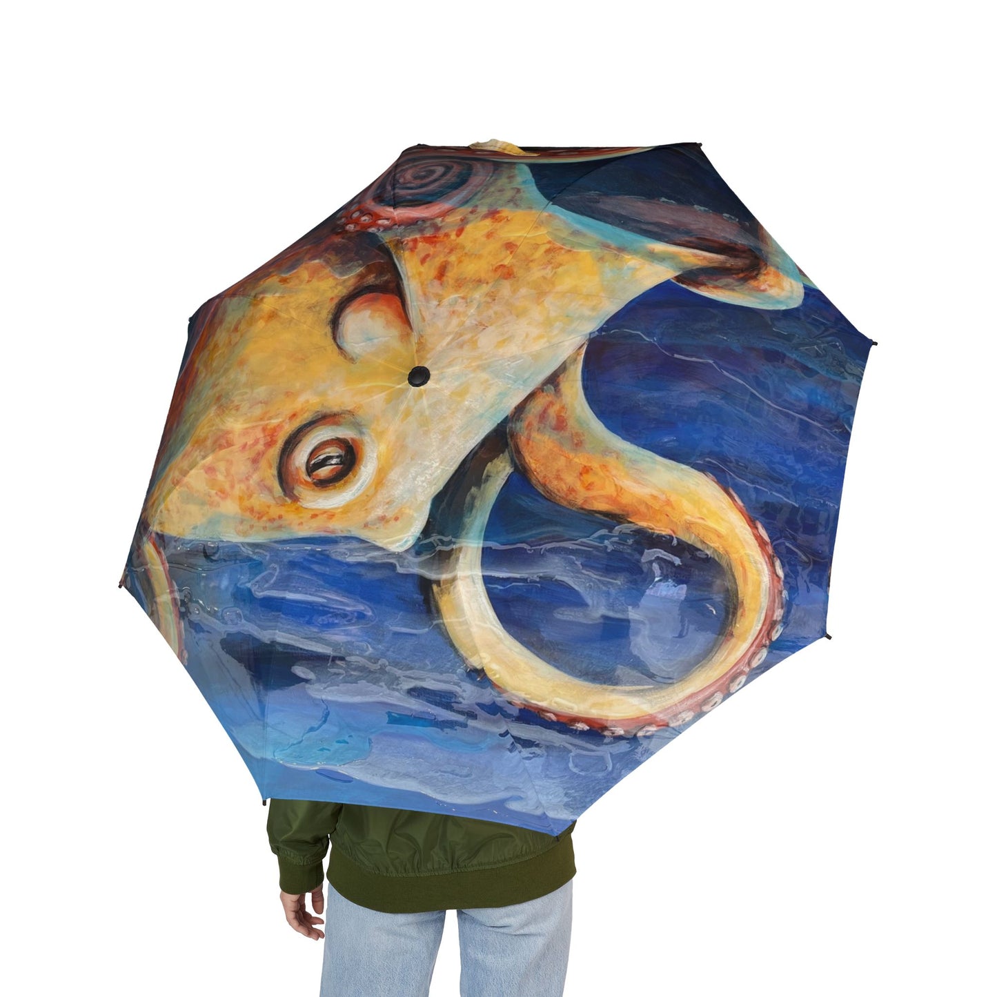 "Starcatcher" Octopus Art Foldable Umbrella — Waterproof Semi-Automatic Travel Umbrella