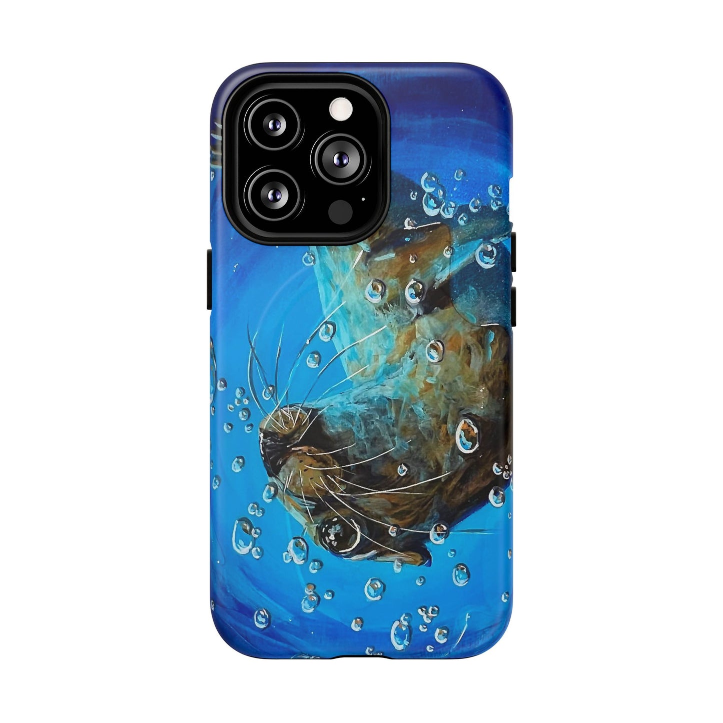 "Arthur" Sea Lion with Bubbles Tough Magnetic iPhone Case — Many sizes
