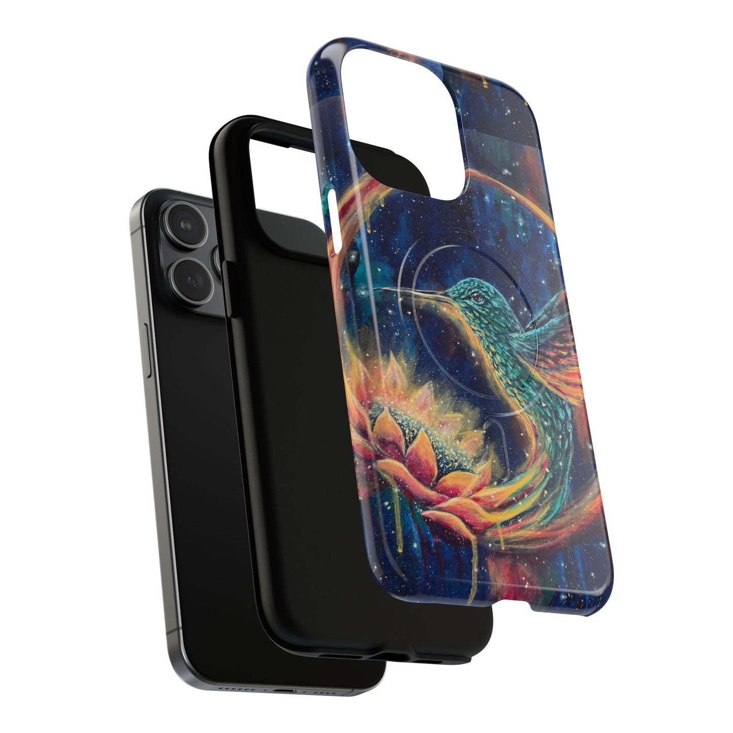 "Continuum" Hummingbird Tough Magnetic iPhone Case Multiple Sizes — Protective MagSafe Compatible Art Case