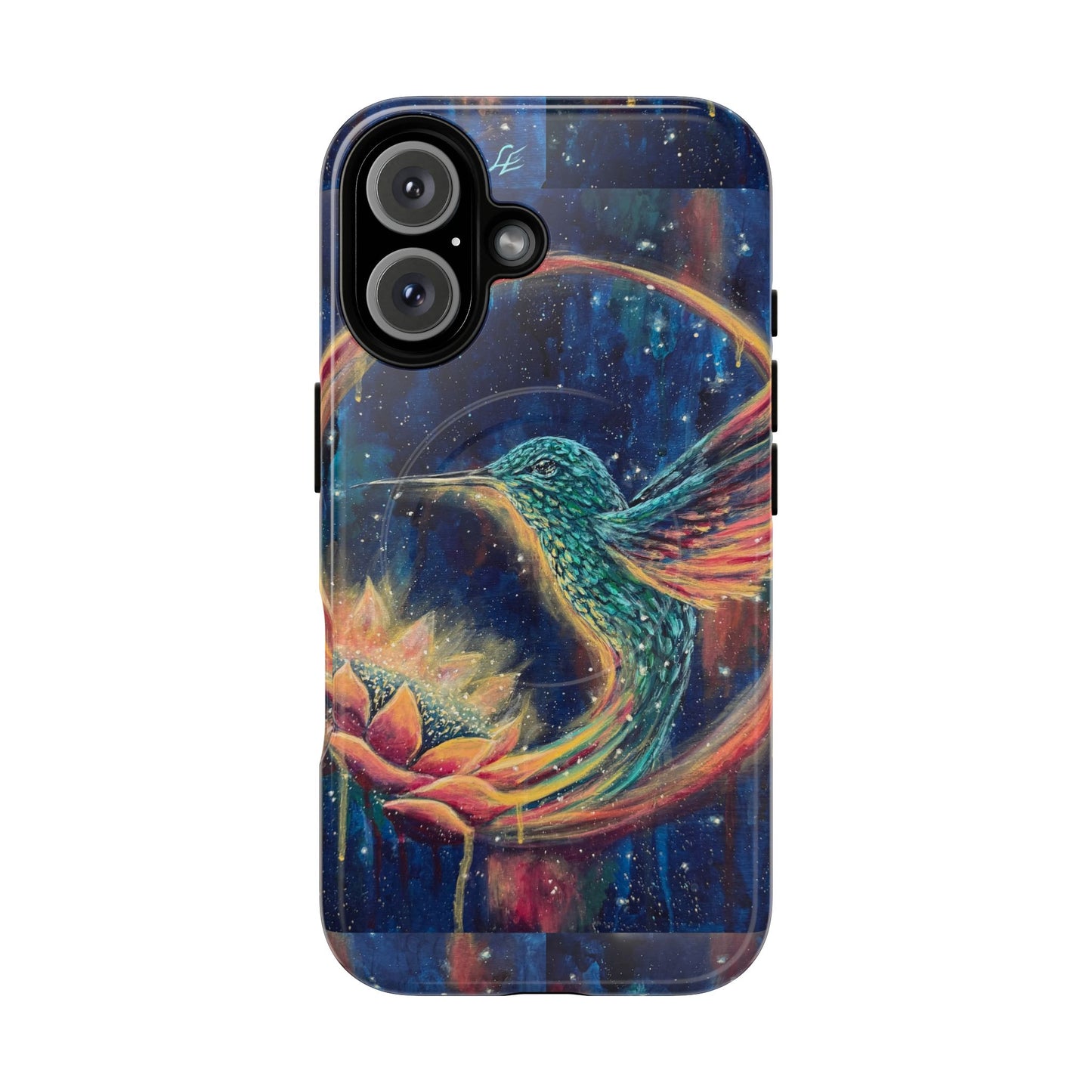 "Continuum" Hummingbird Tough Magnetic iPhone Case Multiple Sizes — Protective MagSafe Compatible Art Case