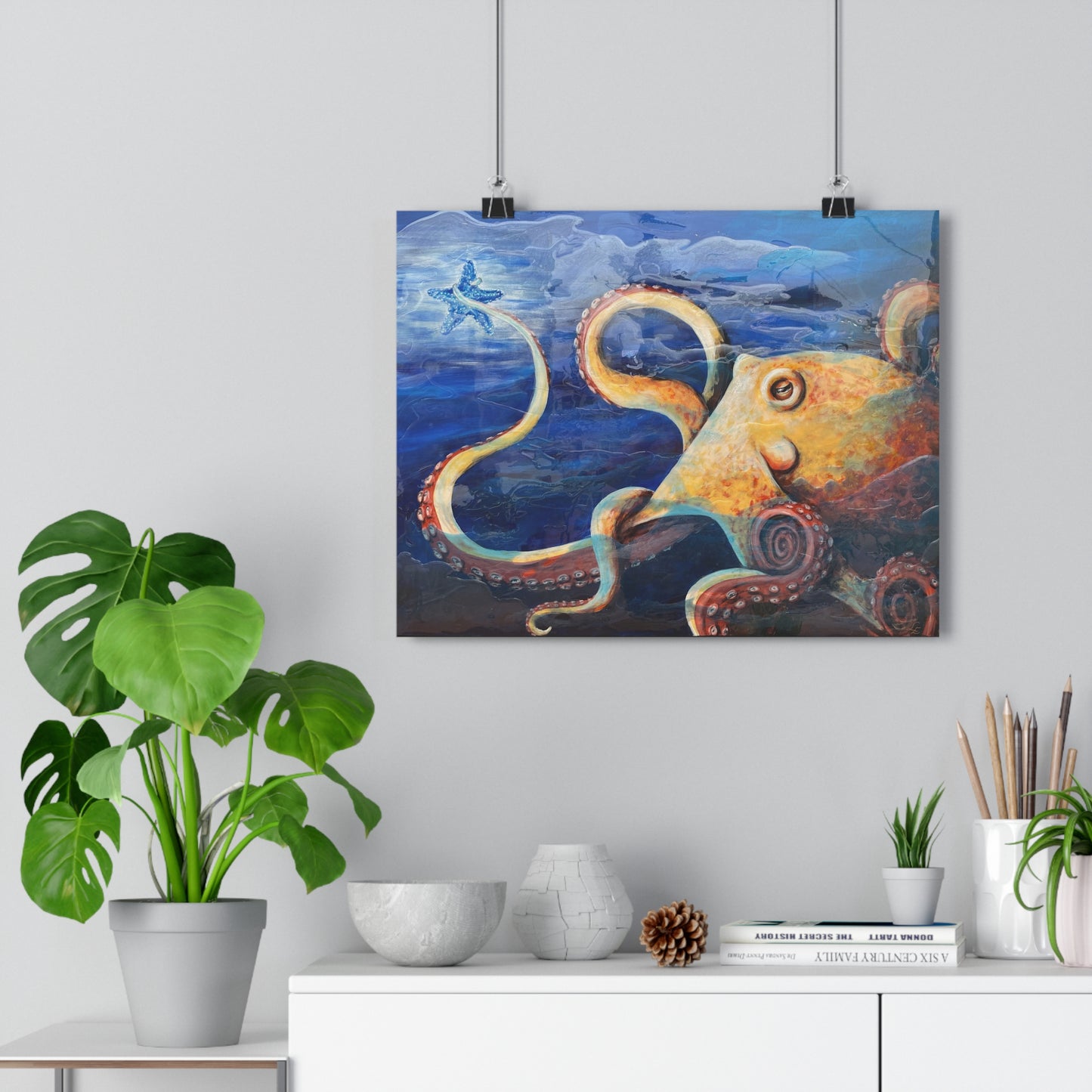 "Starcatcher" Octopus Sea Giclée Art Print — Vibrant Ocean Nautical Wall Art