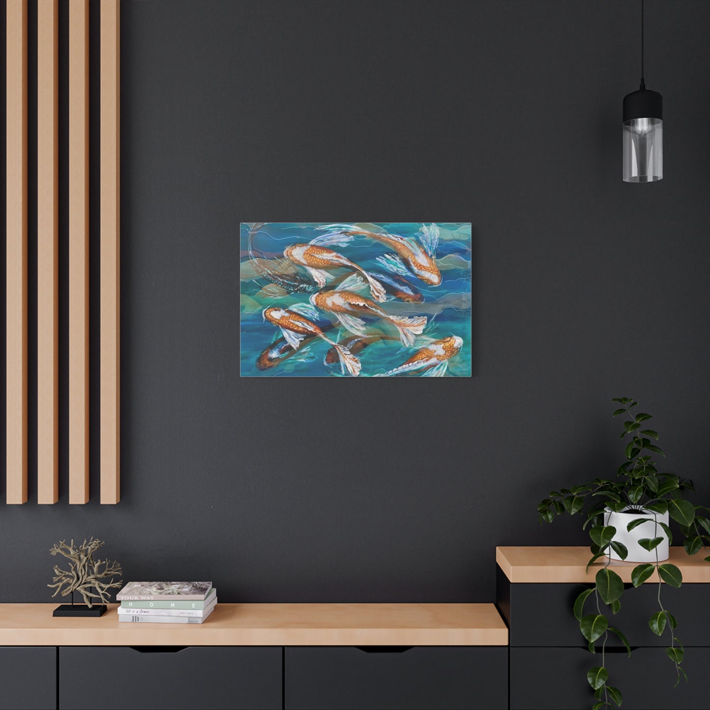 "School of Luck" Koi Fish Matte Canvas