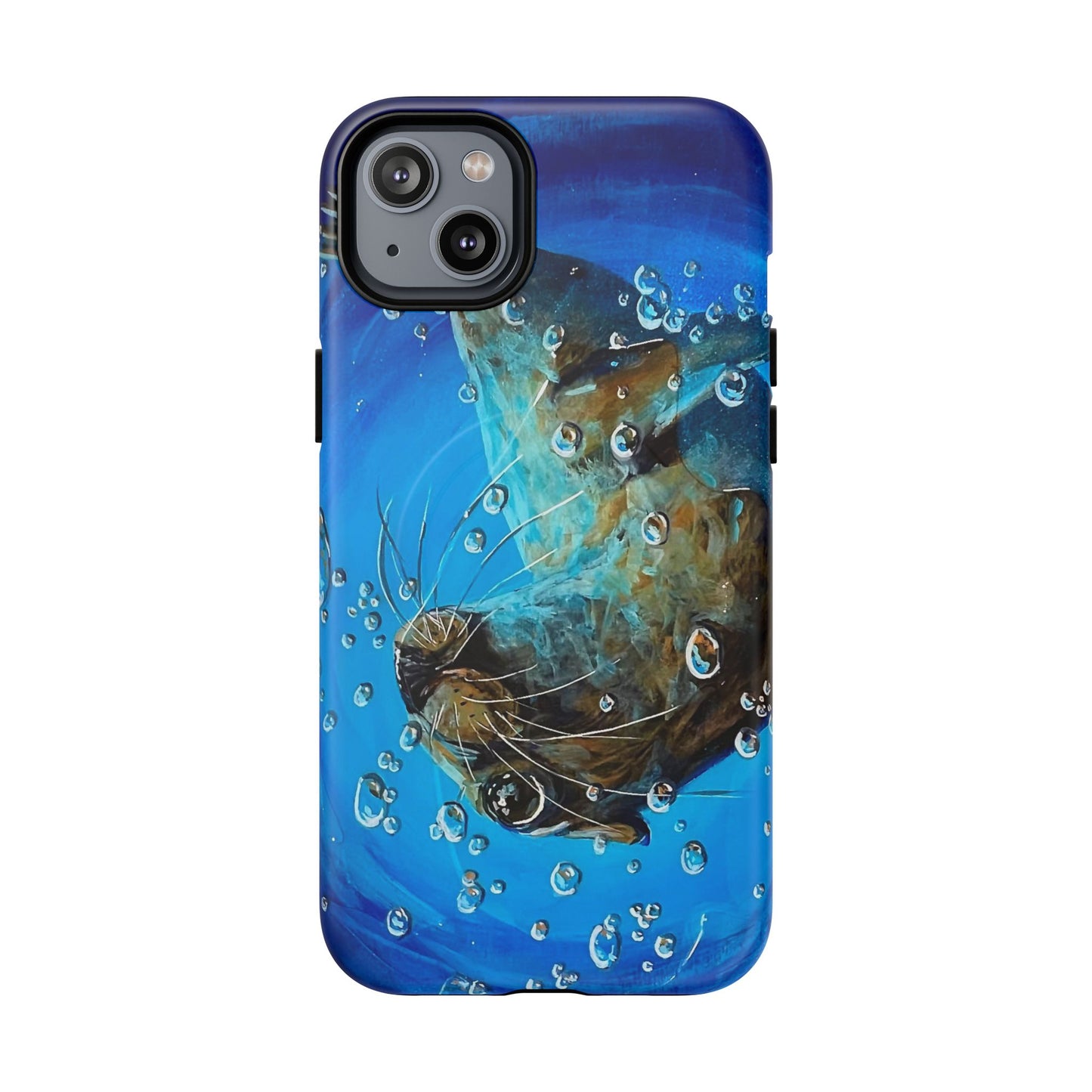 "Arthur" Sea Lion with Bubbles Tough Magnetic iPhone Case — Many sizes