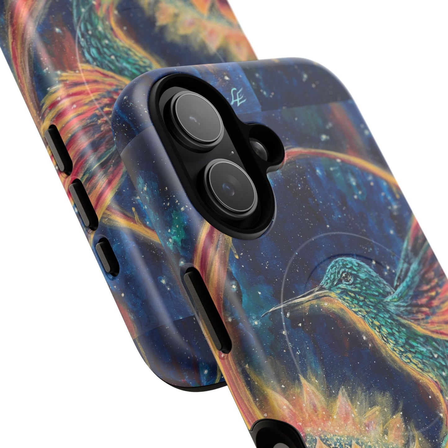 "Continuum" Hummingbird Tough Magnetic iPhone Case Multiple Sizes — Protective MagSafe Compatible Art Case
