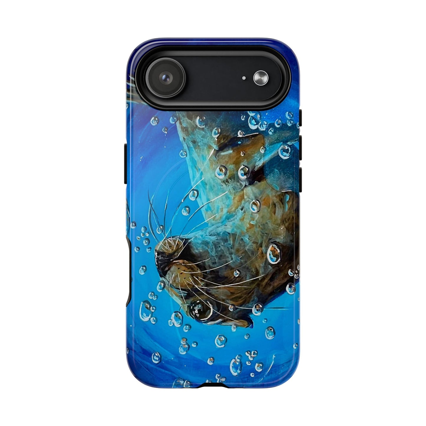 "Arthur" Sea Lion with Bubbles Tough Magnetic iPhone Case — Many sizes