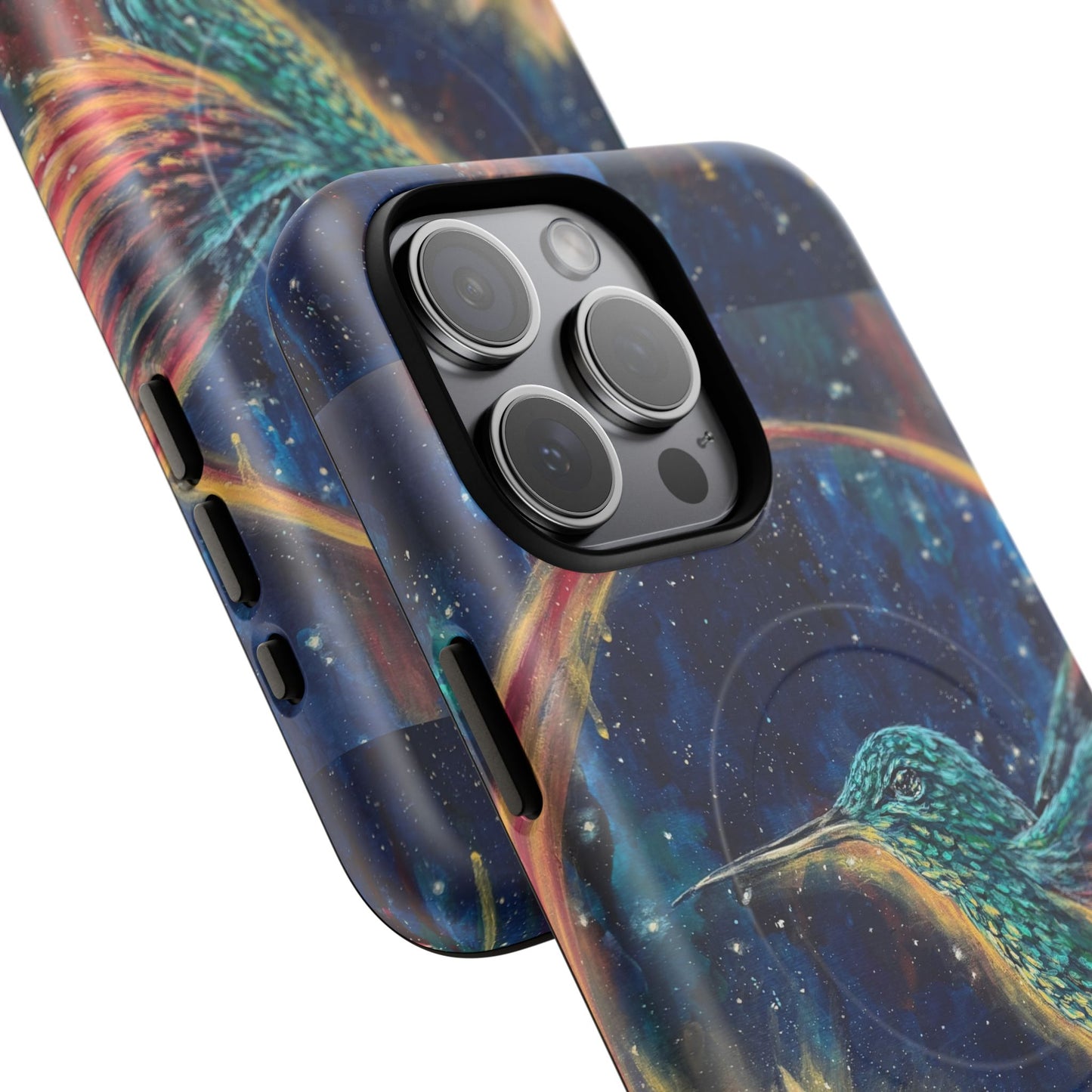 "Continuum" Hummingbird Tough Magnetic iPhone Case Multiple Sizes — Protective MagSafe Compatible Art Case