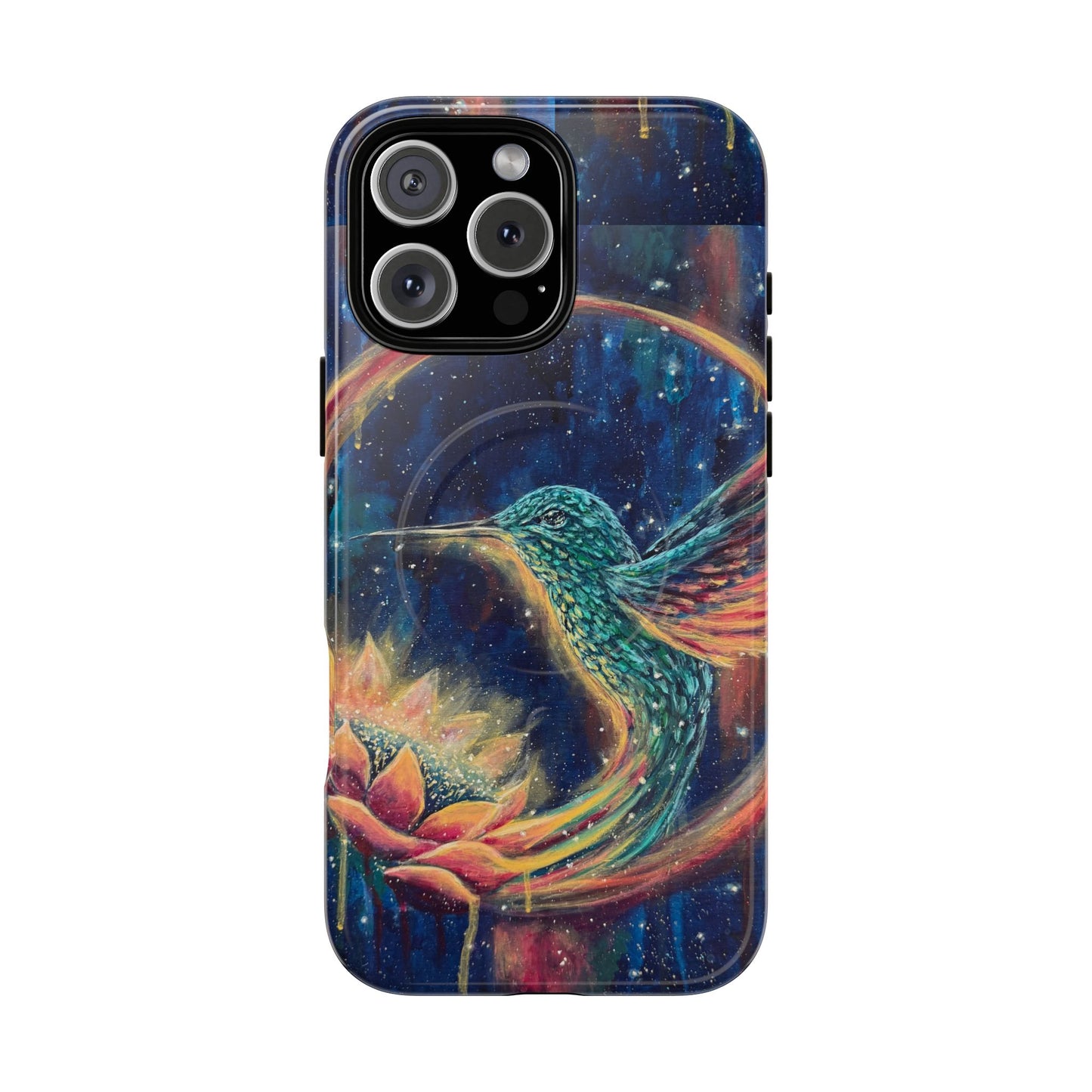 "Continuum" Hummingbird Tough Magnetic iPhone Case Multiple Sizes — Protective MagSafe Compatible Art Case