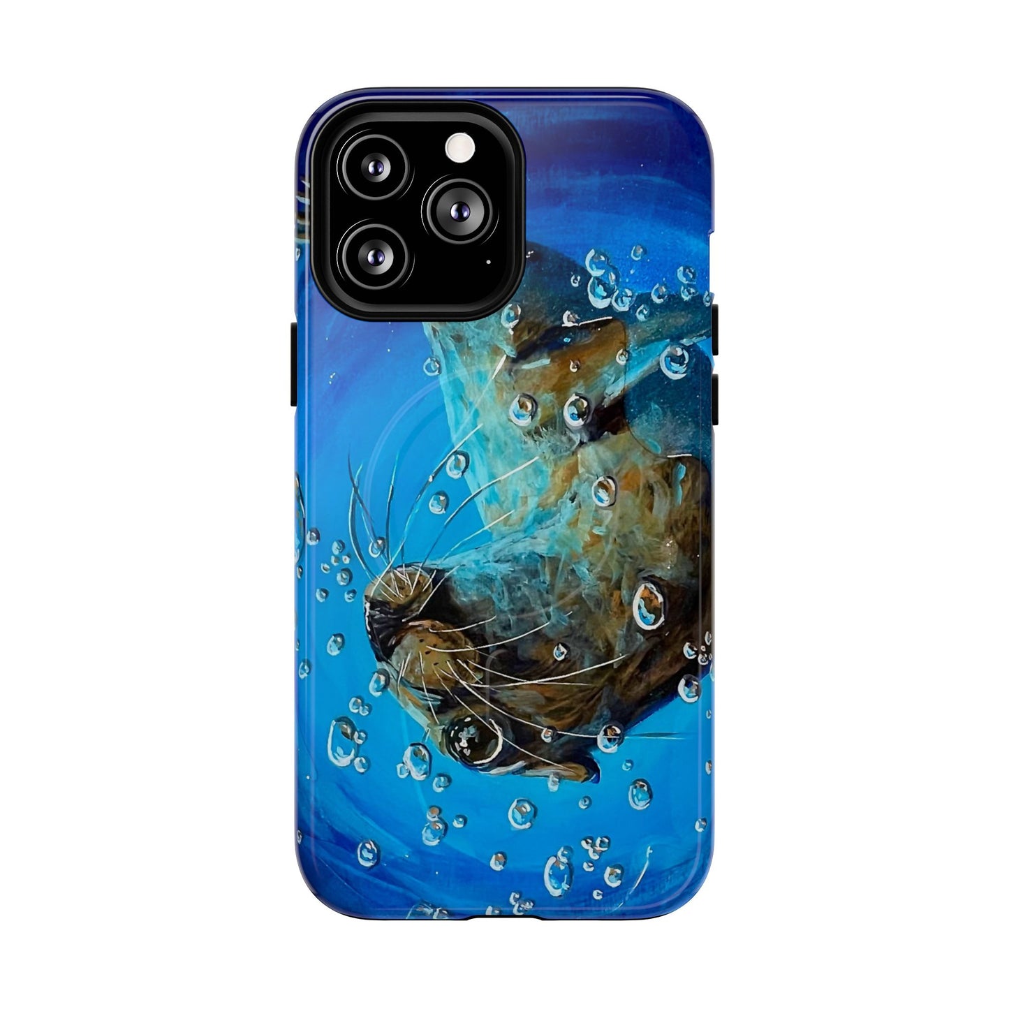 "Arthur" Sea Lion with Bubbles Tough Magnetic iPhone Case — Many sizes