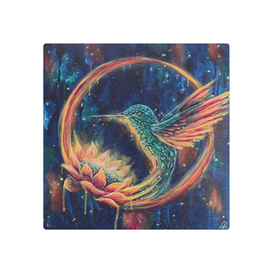 "Continuum" cosmic hummingbird Metal Art Sign