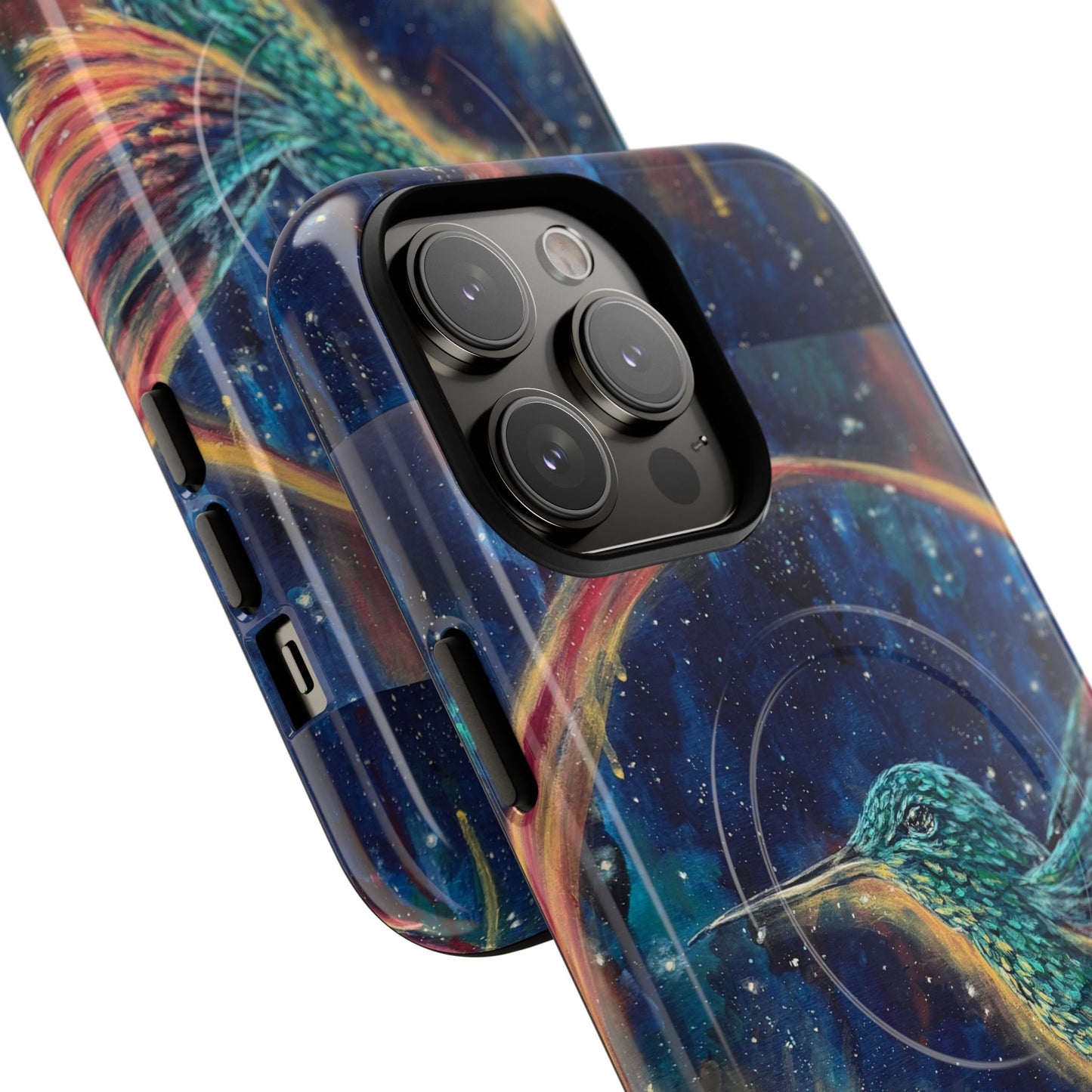 "Continuum" Hummingbird Tough Magnetic iPhone Case Multiple Sizes — Protective MagSafe Compatible Art Case