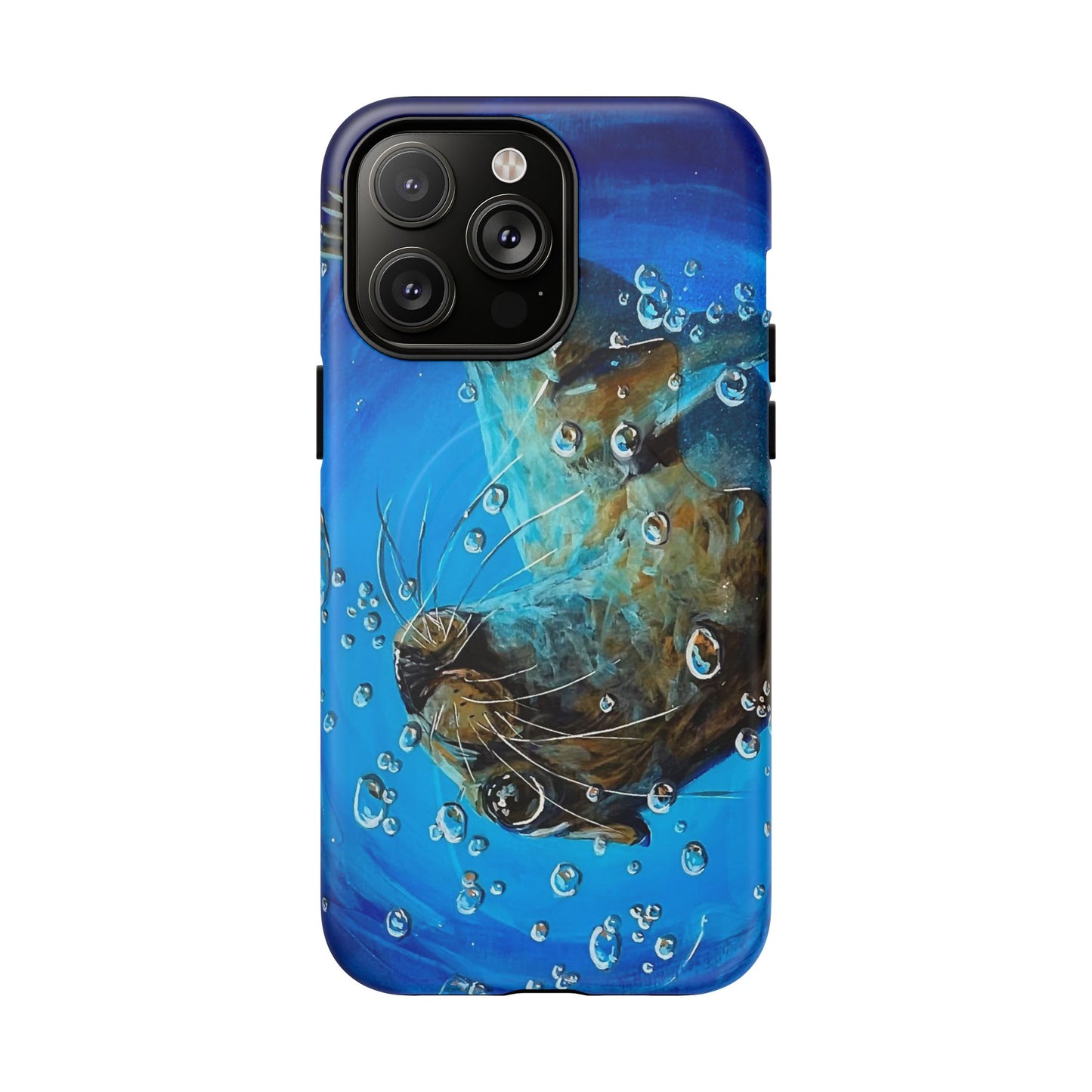 "Arthur" Sea Lion with Bubbles Tough Magnetic iPhone Case — Many sizes