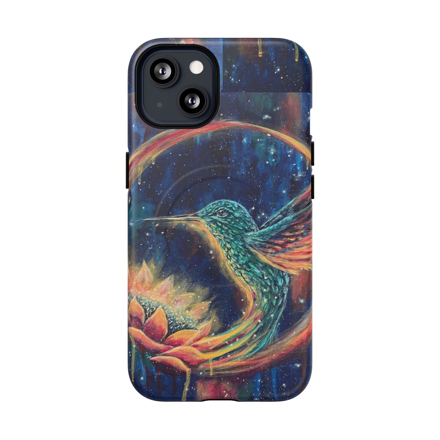 "Continuum" Hummingbird Tough Magnetic iPhone Case Multiple Sizes — Protective MagSafe Compatible Art Case