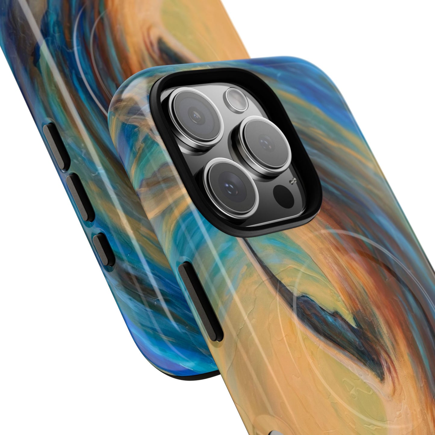"Through Gilded Tides" Sea Lion in Wave iPhone Case Multiple Sizes| Tough Magnetic Case