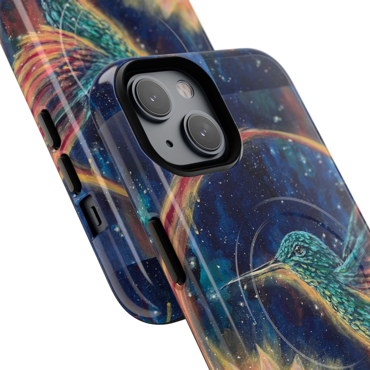 "Continuum" Hummingbird Tough Magnetic iPhone Case Multiple Sizes — Protective MagSafe Compatible Art Case