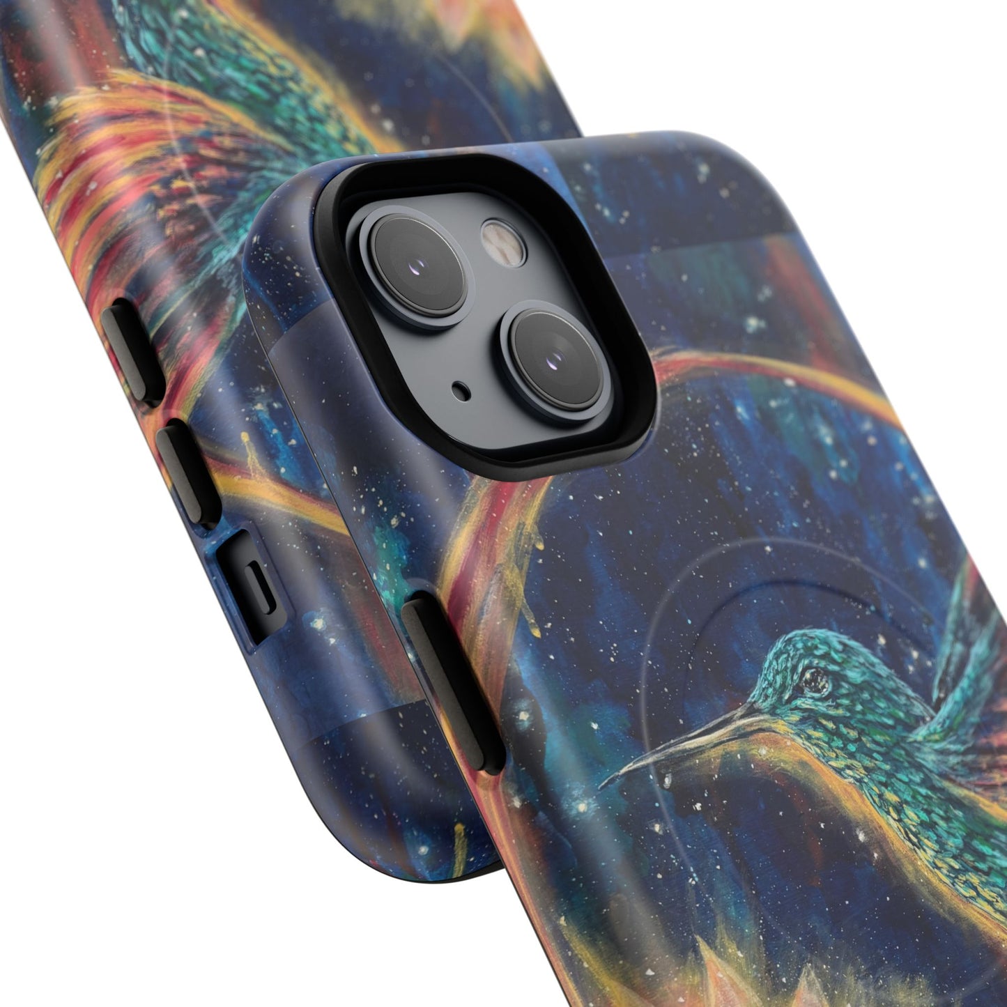 "Continuum" Hummingbird Tough Magnetic iPhone Case Multiple Sizes — Protective MagSafe Compatible Art Case