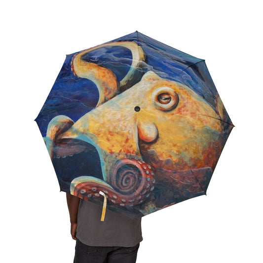 "Starcatcher" Octopus Art Foldable Umbrella — Waterproof Semi-Automatic Travel Umbrella