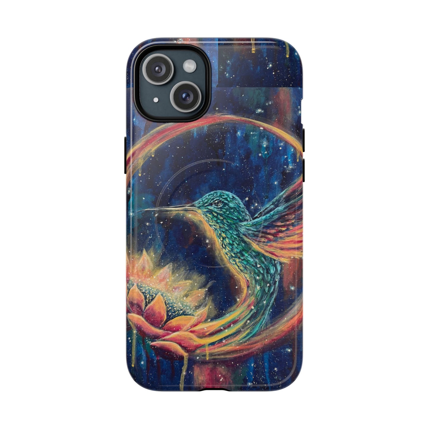 "Continuum" Hummingbird Tough Magnetic iPhone Case Multiple Sizes — Protective MagSafe Compatible Art Case