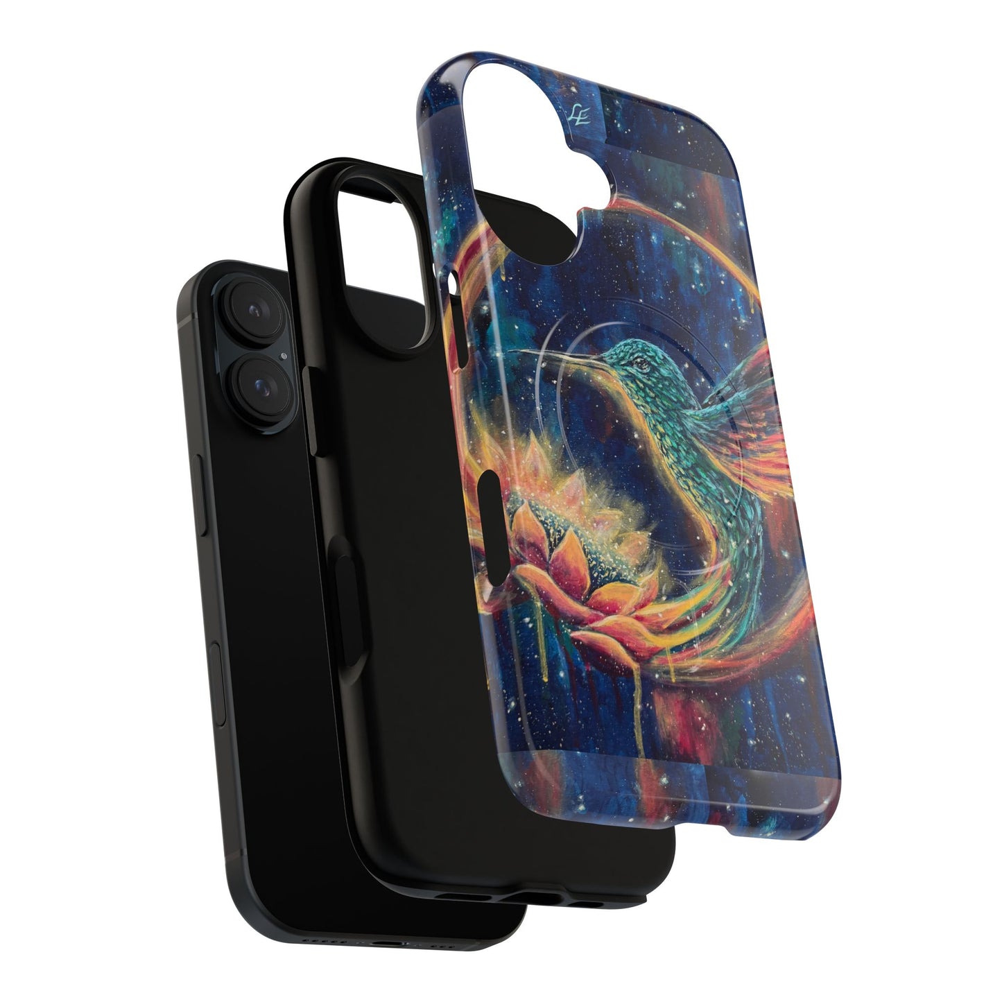 "Continuum" Hummingbird Tough Magnetic iPhone Case Multiple Sizes — Protective MagSafe Compatible Art Case
