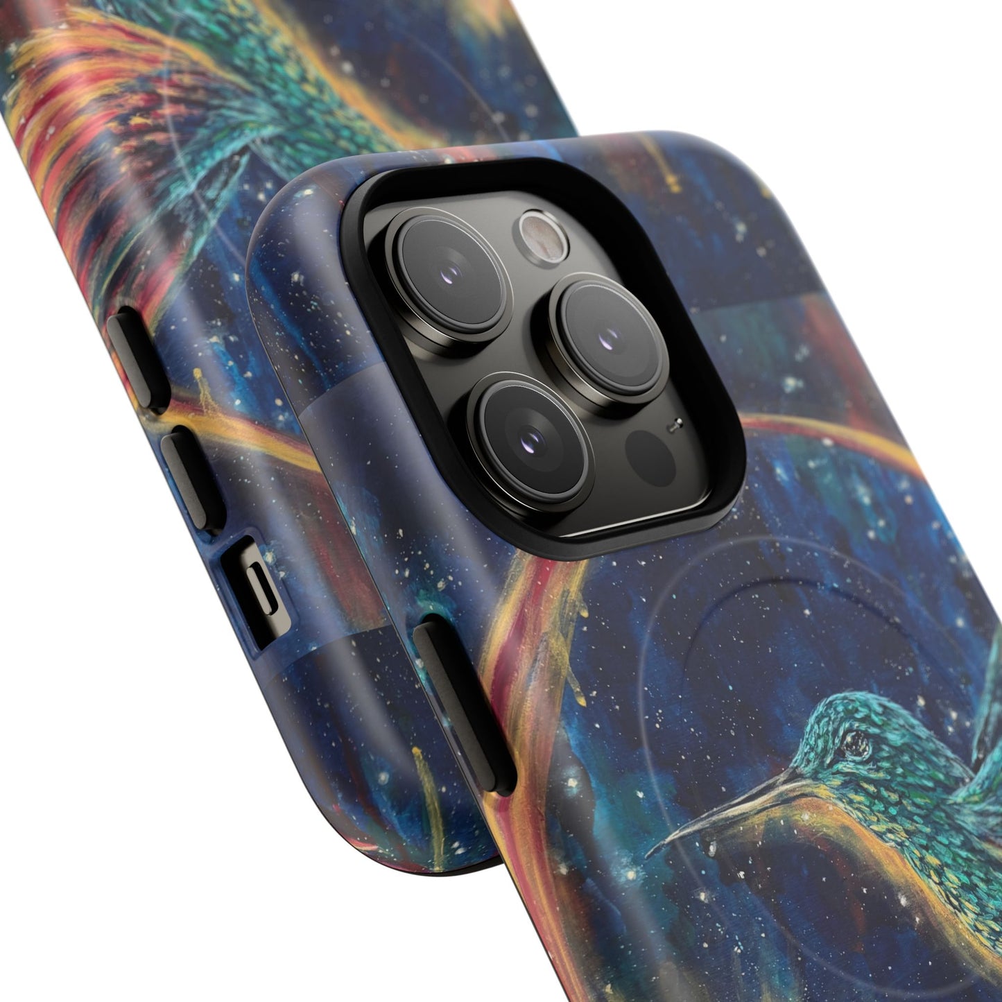 "Continuum" Hummingbird Tough Magnetic iPhone Case Multiple Sizes — Protective MagSafe Compatible Art Case