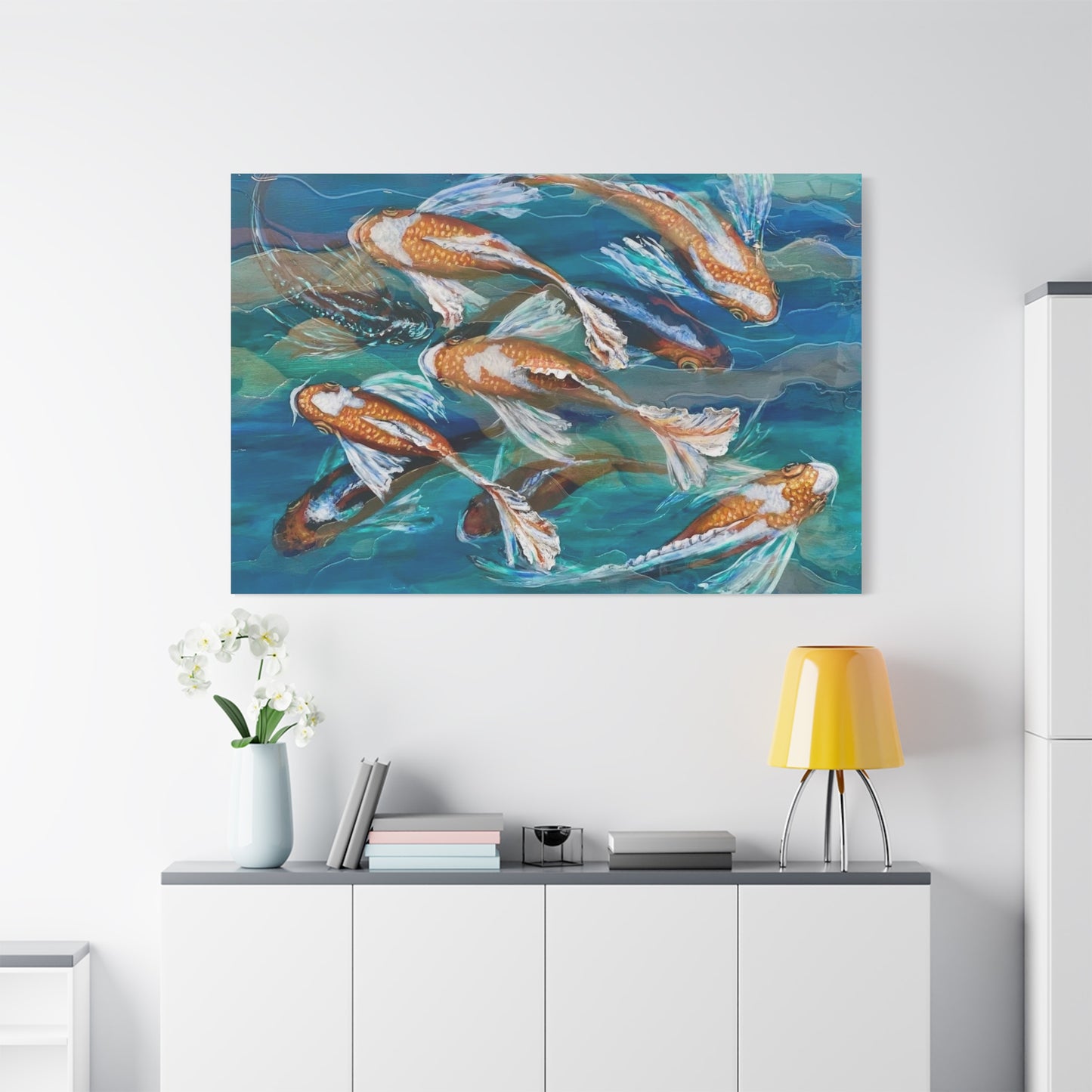 "School of Luck" Koi Fish Matte Canvas