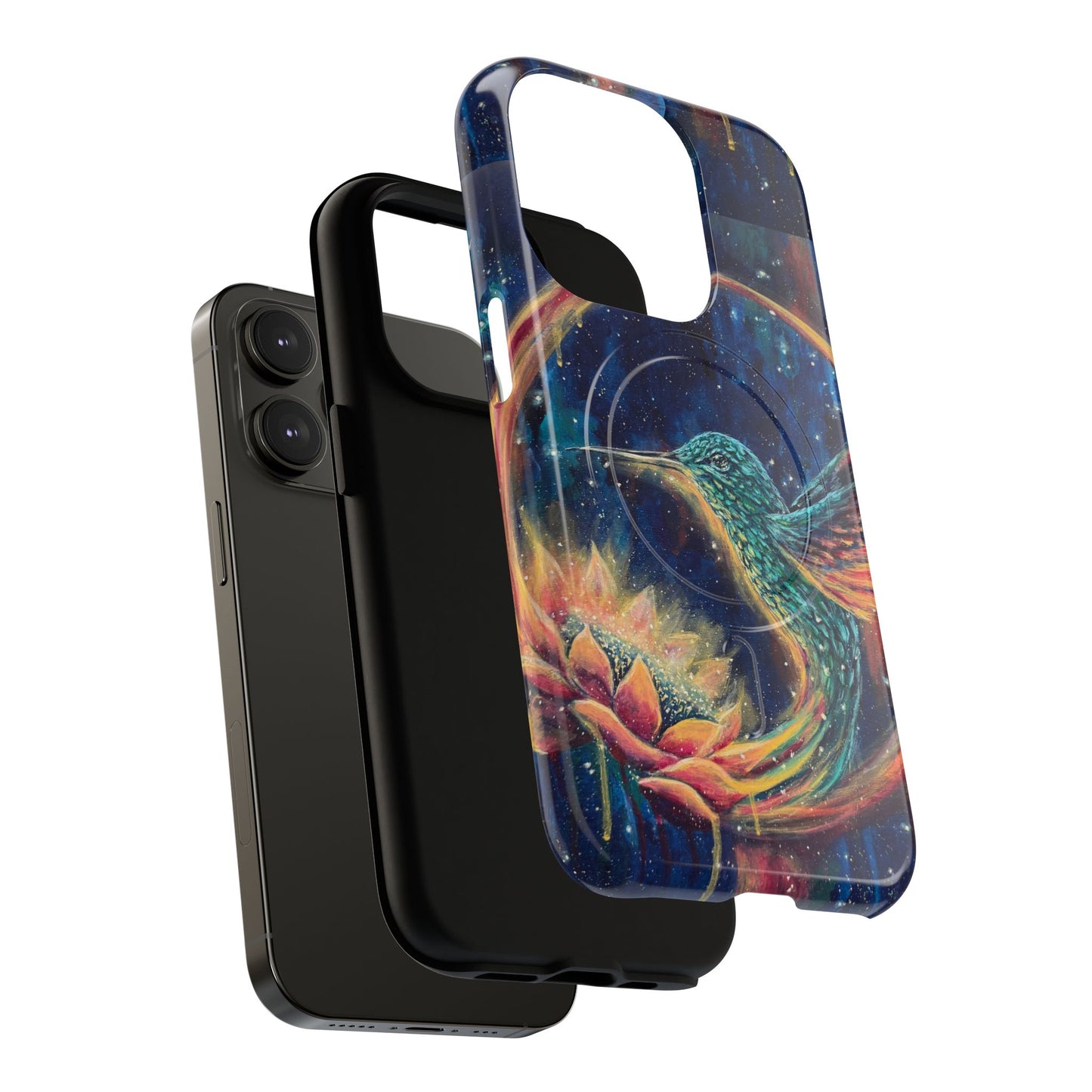 "Continuum" Hummingbird Tough Magnetic iPhone Case Multiple Sizes — Protective MagSafe Compatible Art Case