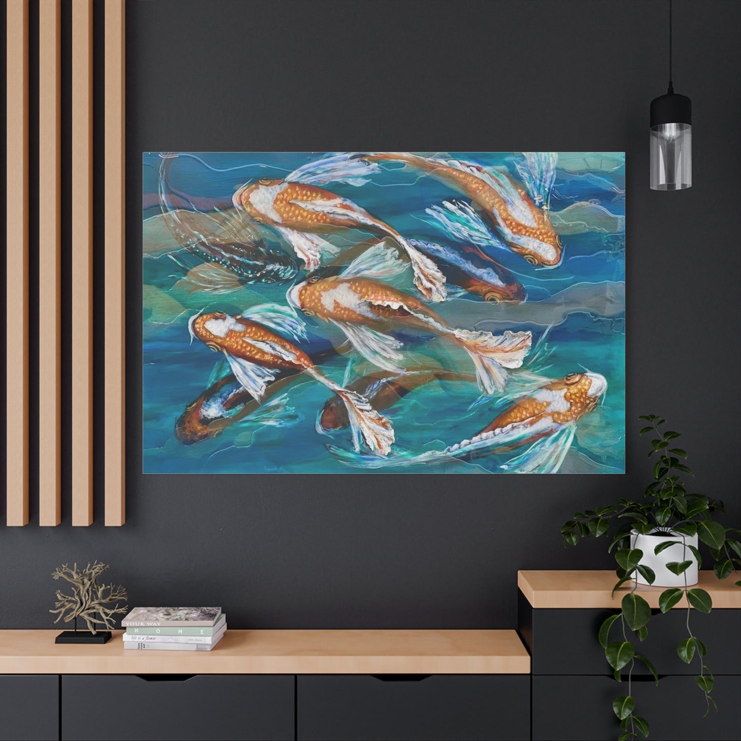 "School of Luck" Koi Fish Matte Canvas