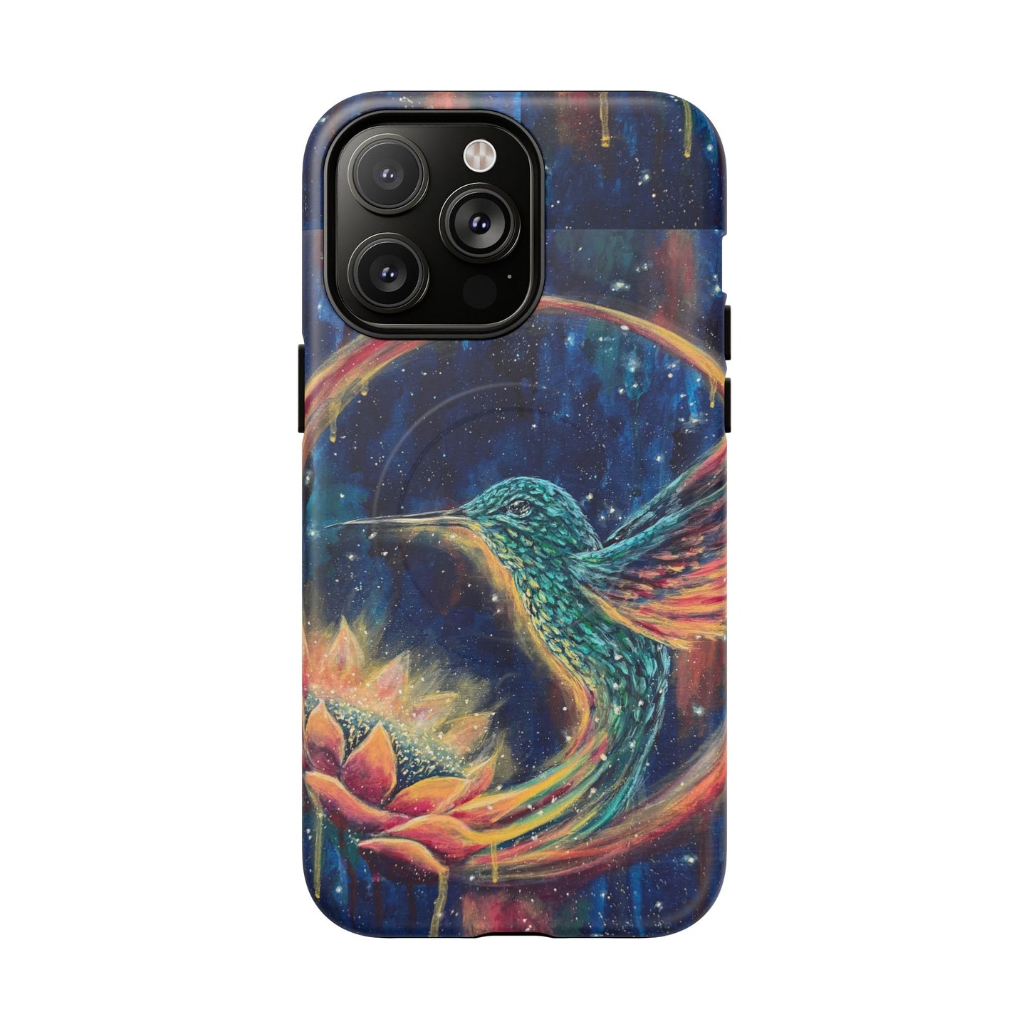 "Continuum" Hummingbird Tough Magnetic iPhone Case Multiple Sizes — Protective MagSafe Compatible Art Case