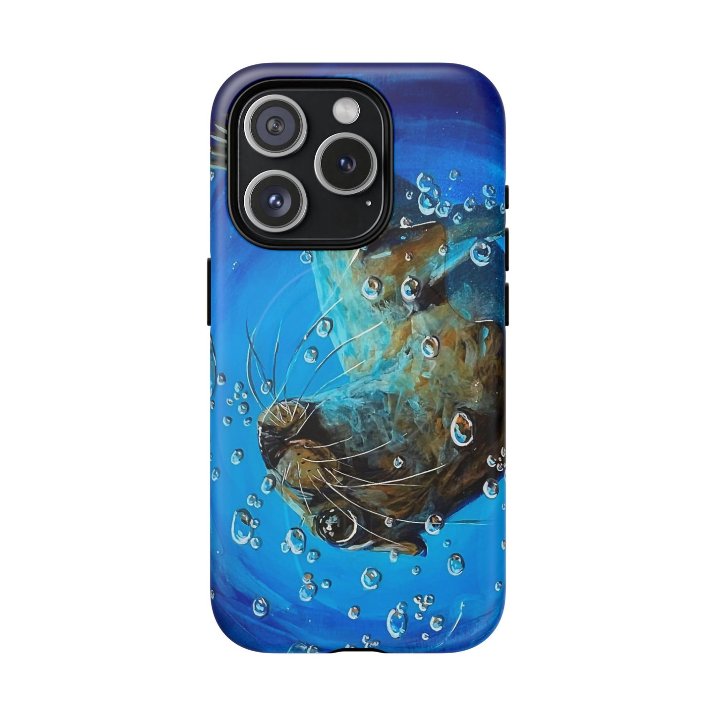 "Arthur" Sea Lion with Bubbles Tough Magnetic iPhone Case — Many sizes