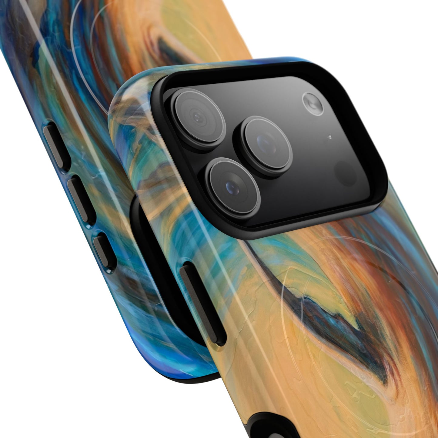 "Through Gilded Tides" Sea Lion in Wave iPhone Case Multiple Sizes| Tough Magnetic Case