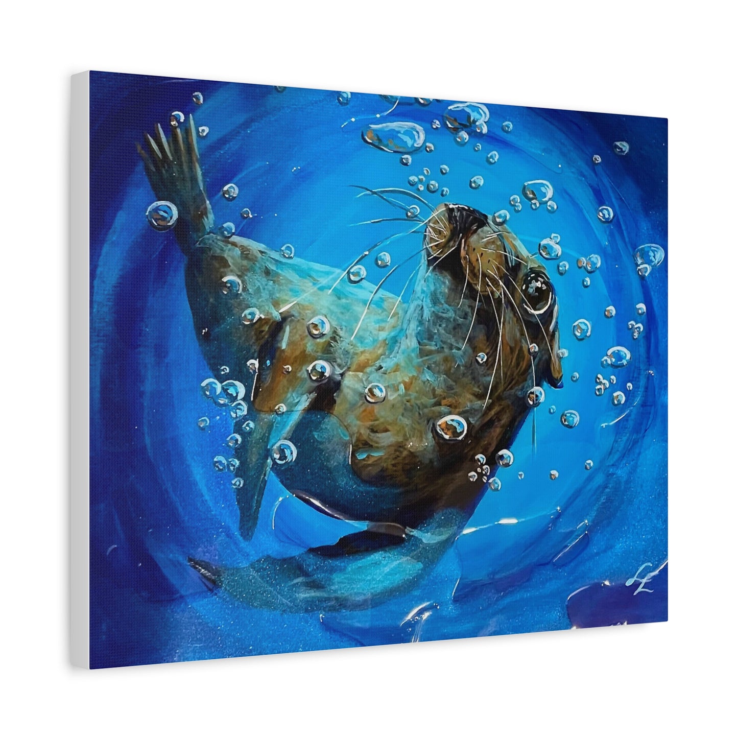 "Arthur" Playful Sea Lion Canvas | Matte Stretched Wall Art