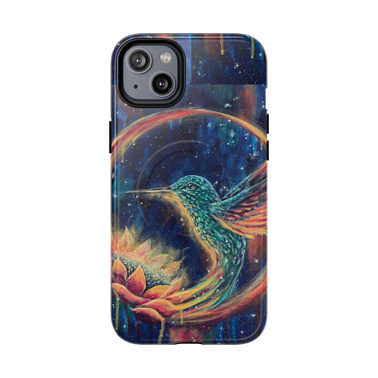 "Continuum" Hummingbird Tough Magnetic iPhone Case Multiple Sizes — Protective MagSafe Compatible Art Case
