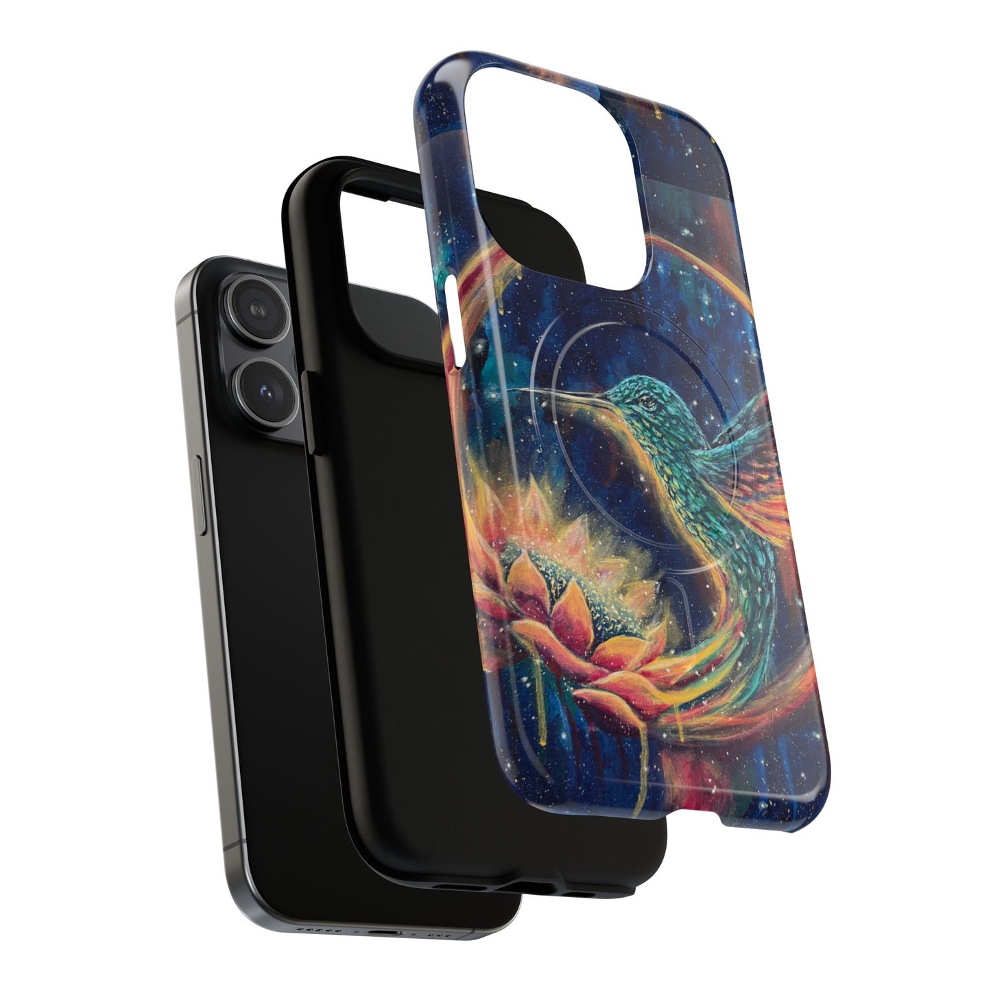 "Continuum" Hummingbird Tough Magnetic iPhone Case Multiple Sizes — Protective MagSafe Compatible Art Case