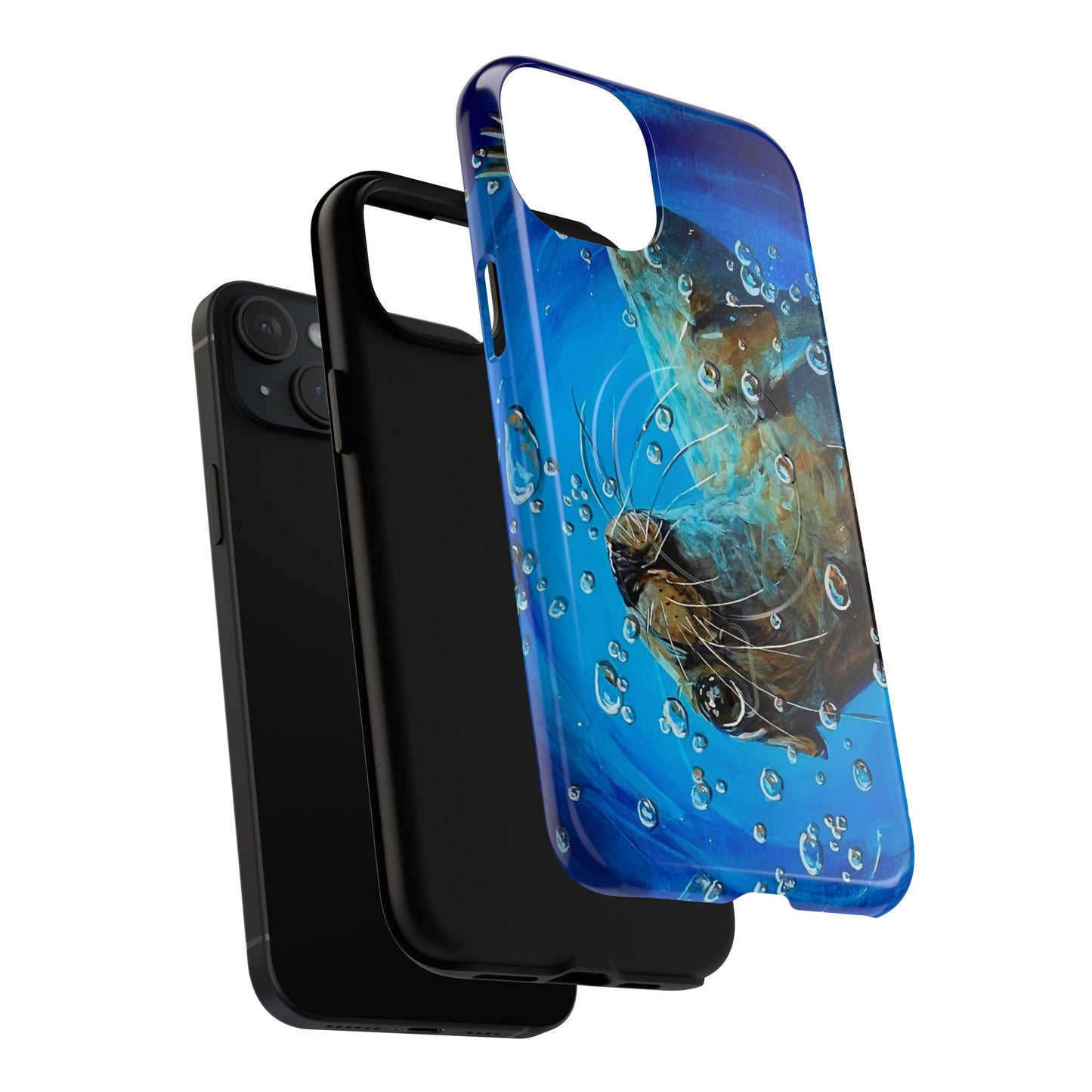 "Arthur" Sea Lion with Bubbles Tough Magnetic iPhone Case — Many sizes