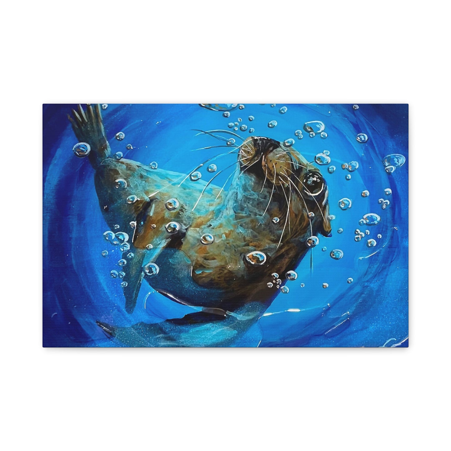 "Arthur" Playful Sea Lion Canvas | Matte Stretched Wall Art