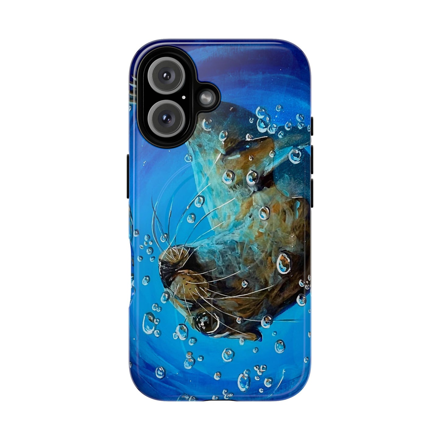 "Arthur" Sea Lion with Bubbles Tough Magnetic iPhone Case — Many sizes