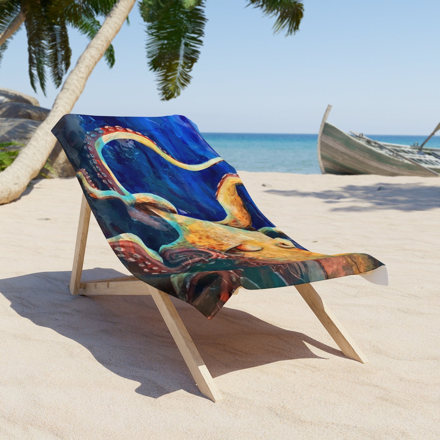 "Starcatcher" Octopus Beach Towel – Vibrant Ocean Art Coastal Bath & Pool Towel
