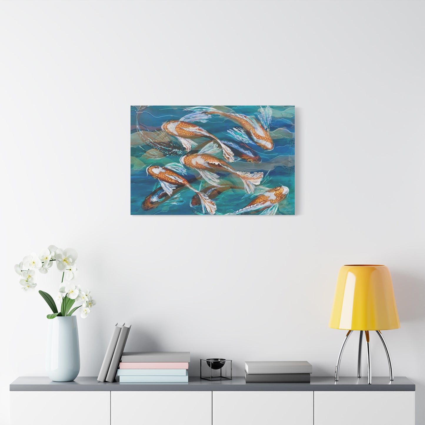 "School of Luck" Koi Fish Matte Canvas