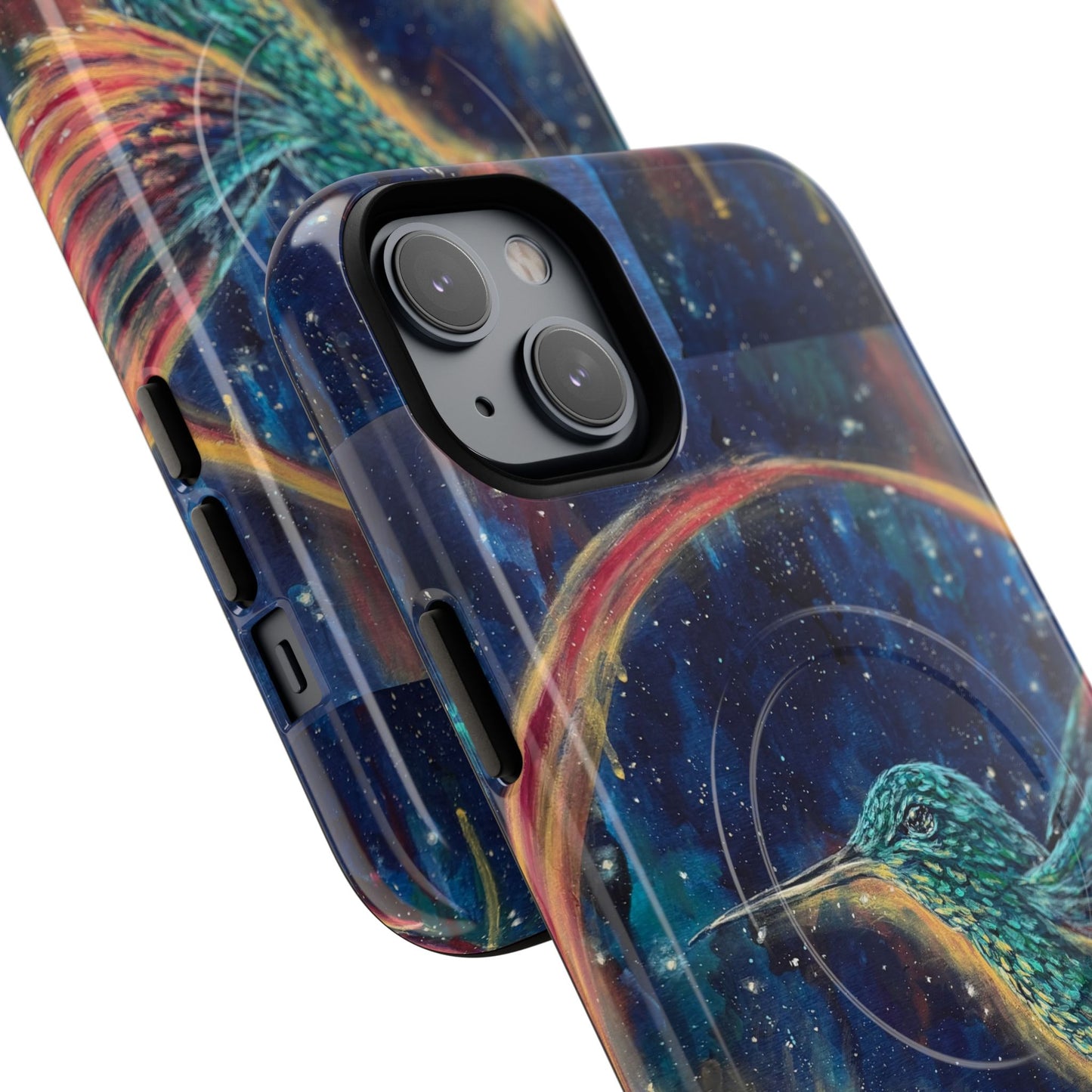 "Continuum" Hummingbird Tough Magnetic iPhone Case Multiple Sizes — Protective MagSafe Compatible Art Case