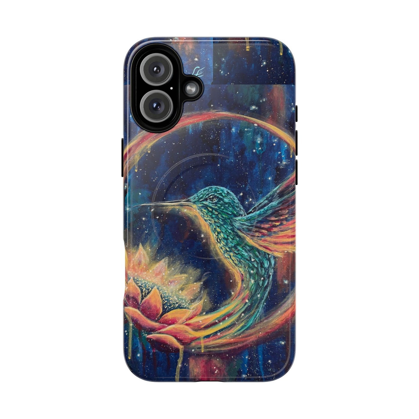 "Continuum" Hummingbird Tough Magnetic iPhone Case Multiple Sizes — Protective MagSafe Compatible Art Case
