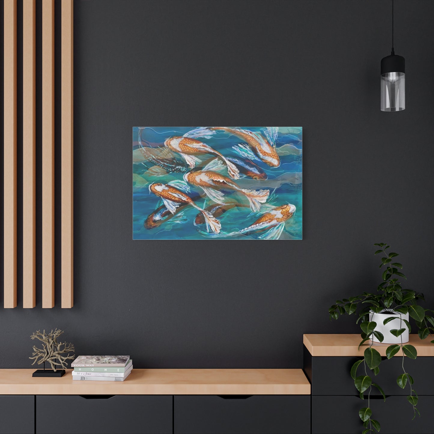 "School of Luck" Koi Fish Matte Canvas