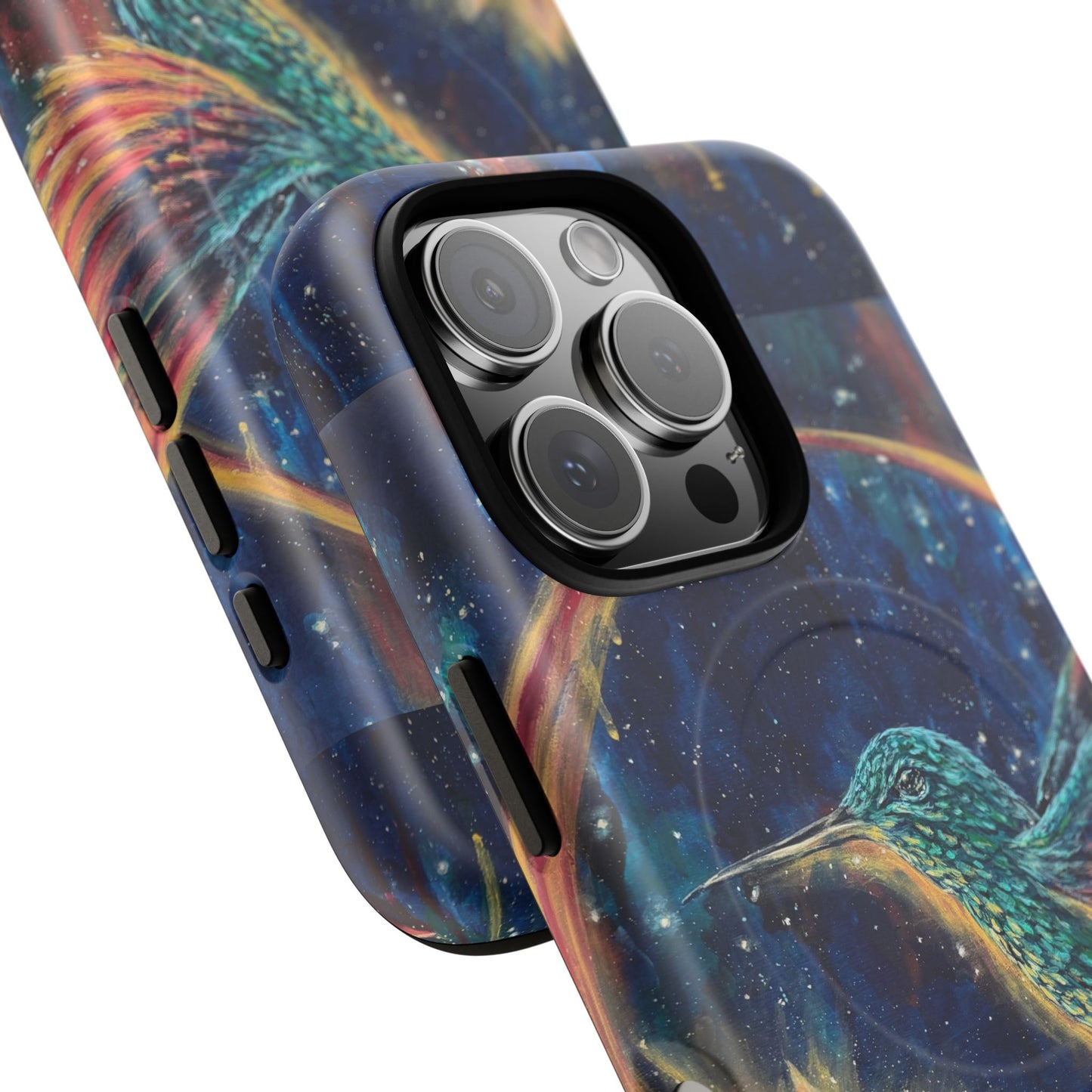 "Continuum" Hummingbird Tough Magnetic iPhone Case Multiple Sizes — Protective MagSafe Compatible Art Case