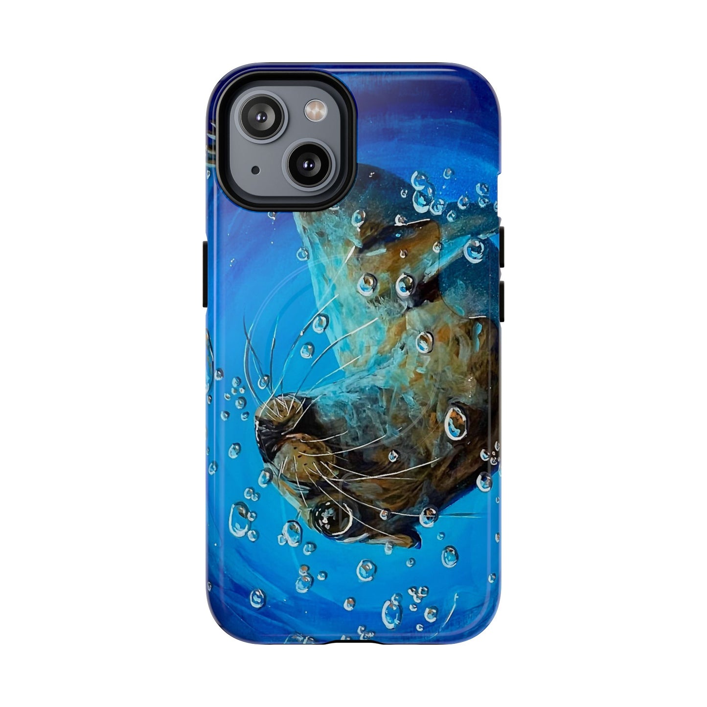 "Arthur" Sea Lion with Bubbles Tough Magnetic iPhone Case — Many sizes