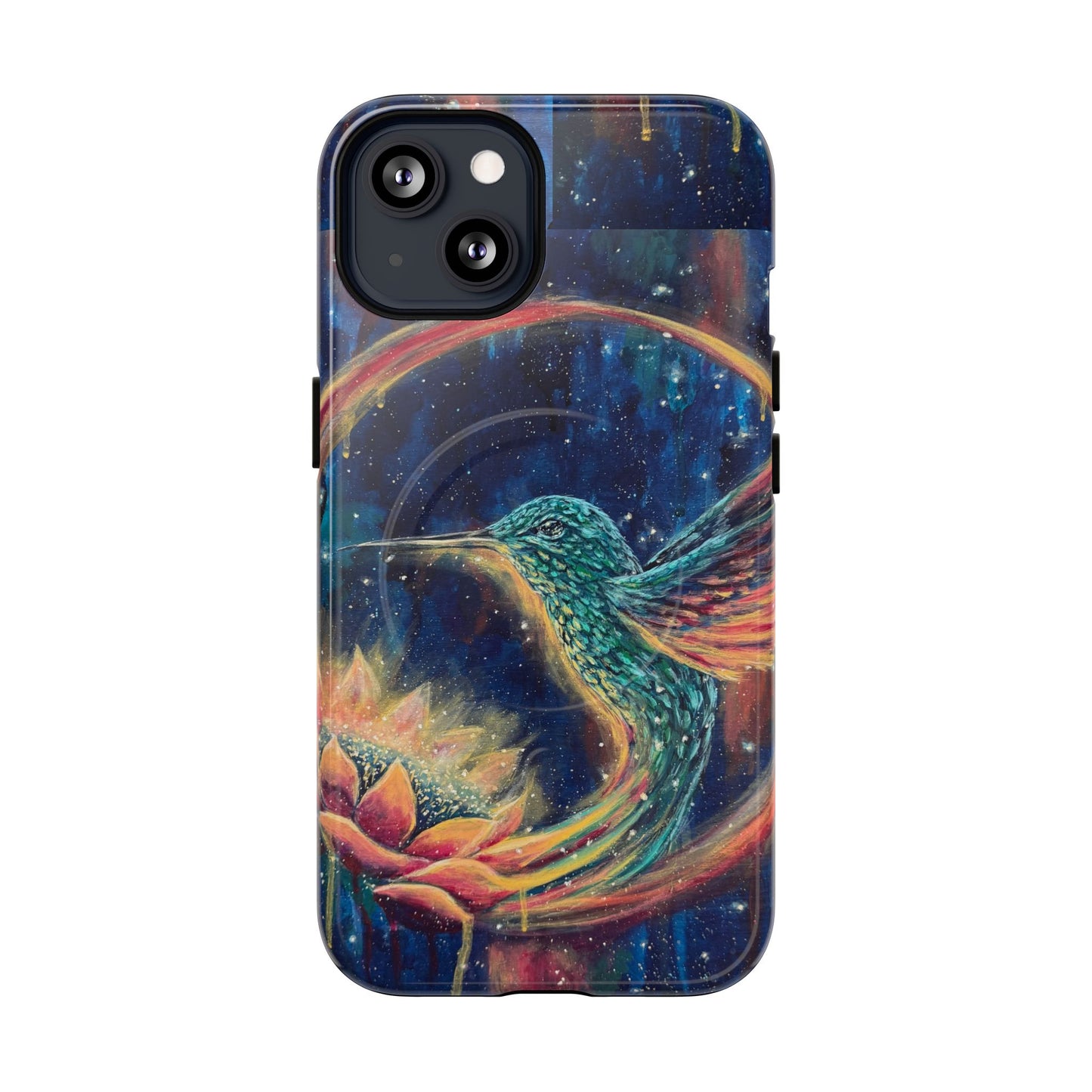 "Continuum" Hummingbird Tough Magnetic iPhone Case Multiple Sizes — Protective MagSafe Compatible Art Case