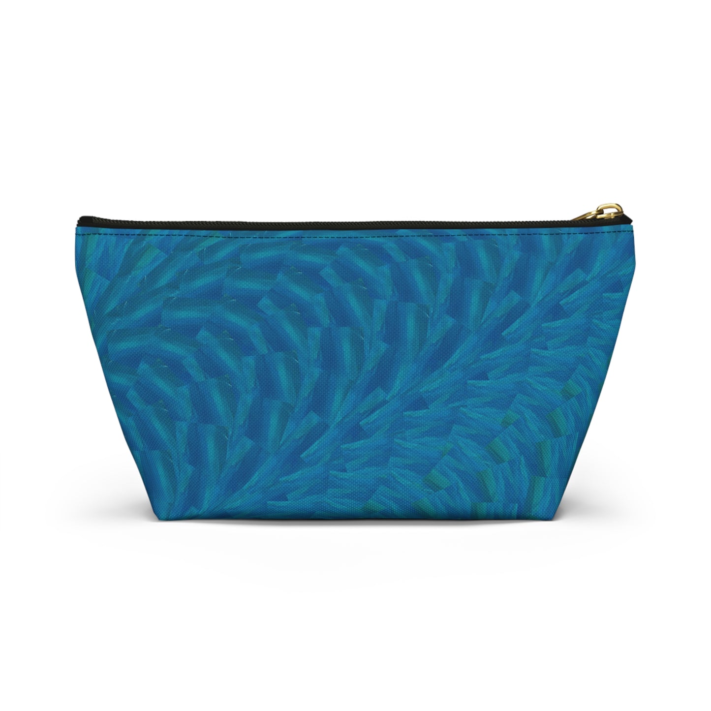 "School of Luck" Koi Fish Accessory Pouch — Blue T-Bottom Makeup Bag
